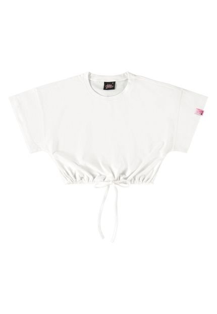 Blusa Cropped Básica Infantil Gloss Branco - Marca Gloss