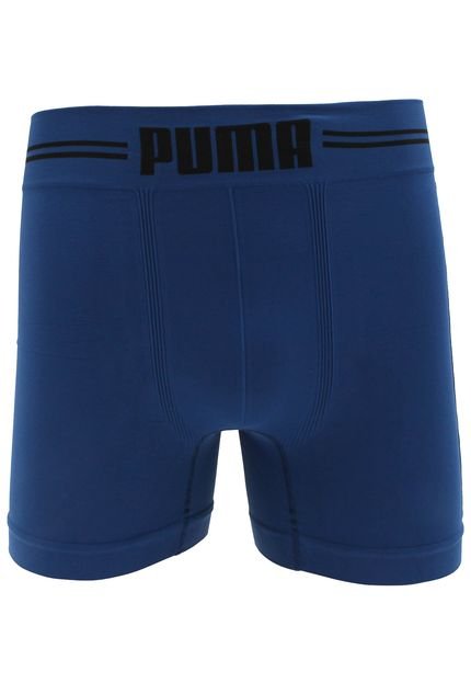 Cueca Puma Boxer Sem Costura Azul/Preta - Marca Puma