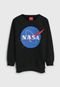 Blusa de Moletom Tricae Infantil Nasa Preta - Marca Tricae