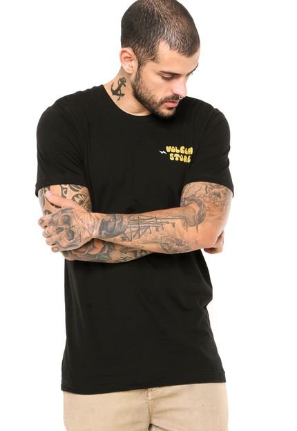 Camiseta Manga Curta Volcom Long Fit Sensantions Preta - Marca Volcom