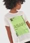 Camiseta Osklen Sustainable  Off-White/Verde - Marca Osklen