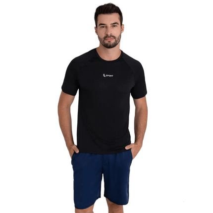 Camiseta Lupo AM Running Masculina - 77198 - Preto - Marca Lupo