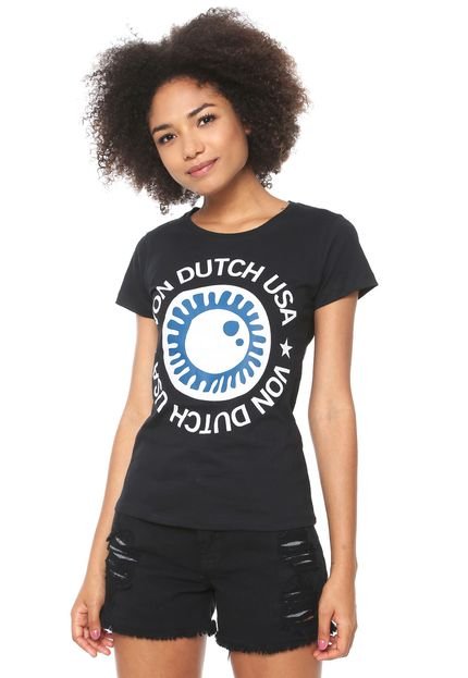 Camiseta Von Dutch Lettering Preta - Marca Von Dutch 