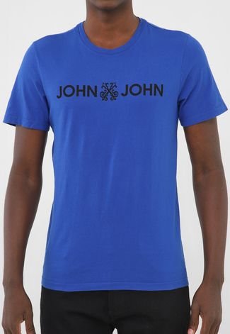 Camiseta John John Logo Azul - Compre Agora