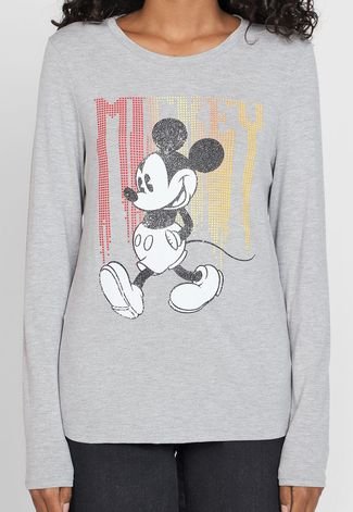 Blusa Cativa Disney Mickey Cinza