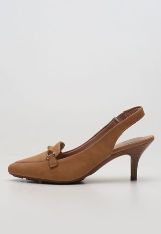 Scarpin DAFITI SHOES Slingback Bege - Compre Agora