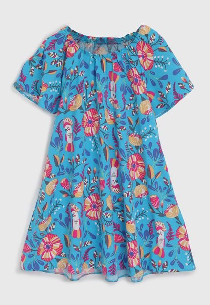 Vestido NANAI BY KYLY Infantil Floral Azul - Marca NANAI BY KYLY