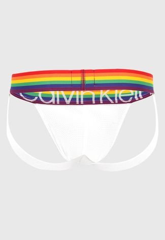 Cueca Calvin Klein Underwear Jockstrap Pride Branca