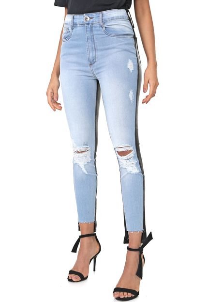 Calça Jeans My Favorite Thing(s) Skinny Destroyed Resinada Azul - Marca My Favorite Things