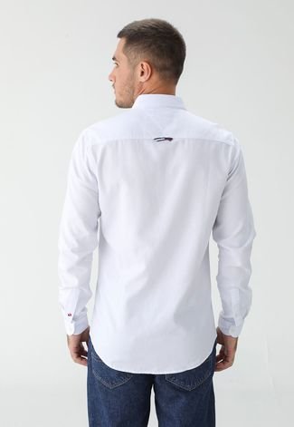 Camisa Tommy Jeans Reta com Bolso Branca
