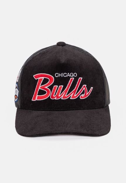 Boné Mitchell & Ness NBA Times Up Trucker Chicago Bulls Preto - Marca Mitchell & Ness