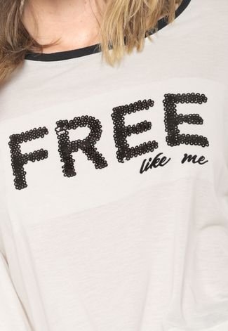 Camiseta Cropped Dzarm Free Off-white