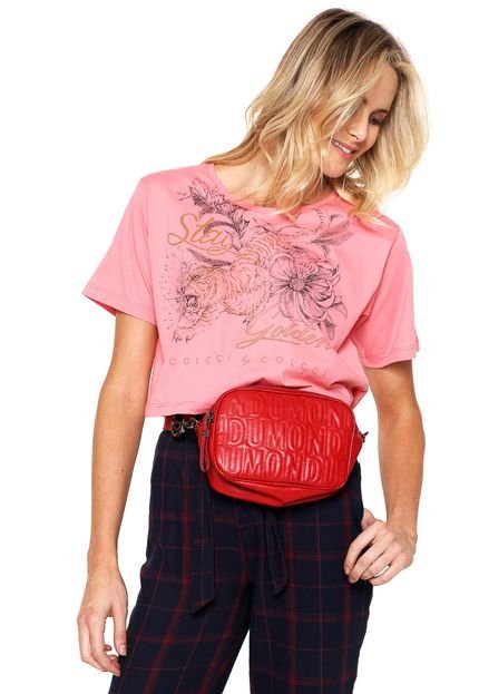 Camiseta Cropped Colcci Comfort Rosa - Marca Colcci