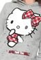 Moletom Flanelado Fechado Cativa Hello Kitty Estampado Cinza - Marca Cativa Hello Kitty