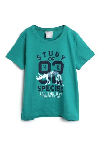 Camiseta Hering Kids Menino Escrita Verde