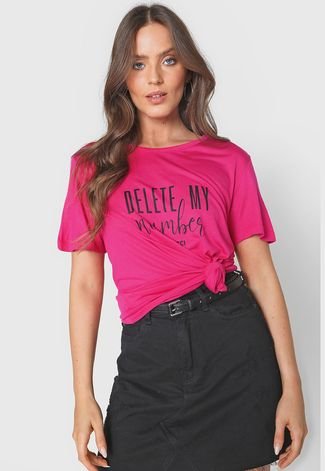 Para buscar refugio Torrente Destello Blusa Colcci Lettering Pink - Compre Agora | Dafiti Brasil