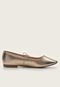 Sapatilha Ballet Dafiti Shoes Metalizada Laço Dourada - Marca DAFITI SHOES