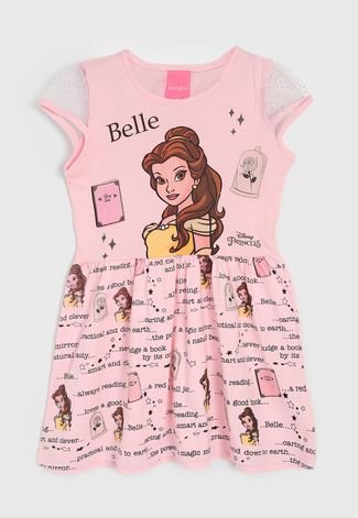 Vestido Kamylus Infantil Disney Bella Rosa - Compre Agora