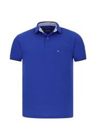 Camiseta Tipo Polo Azul Rey Hamer Bolsillo Bordado