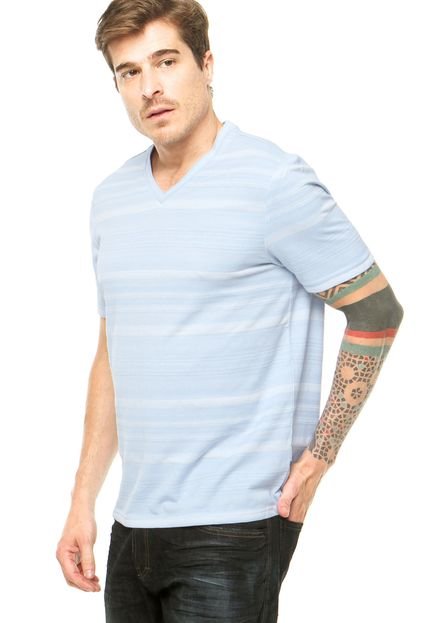 Camiseta Perry Ellis Horizontal  Azul - Marca Perry Ellis