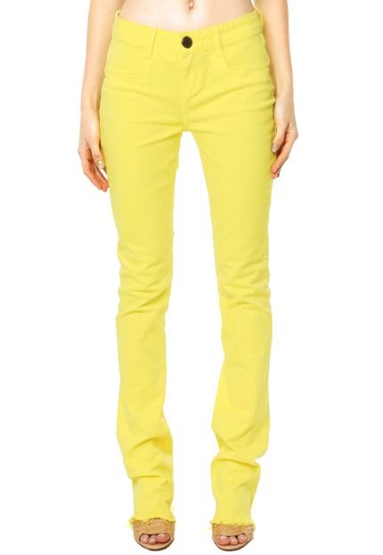 Calça Jeans Lança Perfume Reta Color Amarela - Marca Lança Perfume
