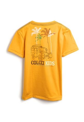 Camiseta Colcci Kids Menino Escrita Amarela