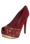 Peep Toe Crysalis Meia-Pata e Hotfix Vermelho - Marca Crysalis