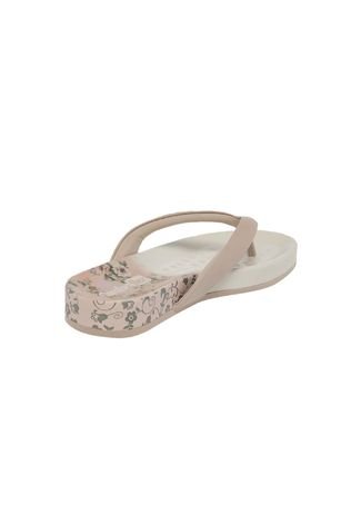 Chinelo Comfortflex Floral Off-White/Nude