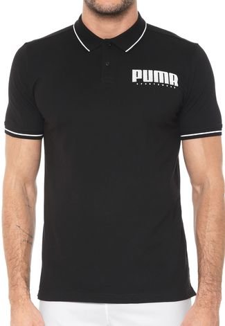 Camisa Polo Puma Reta Athletics Preta
