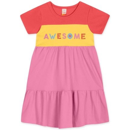 Vestido Manga Curta Infantil Feminino Marisol - Marca Marisol