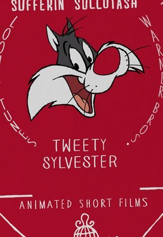 Pano de Prato Looney Tunes Algodão Sylvester Saw A Puddy 18x29cm Vermelho