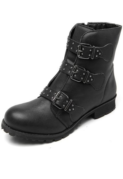 Bota FiveBlu Tiras Preto - Marca FiveBlu