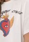 Camiseta Cropped Colcci Find Your Crush Branca - Marca Colcci
