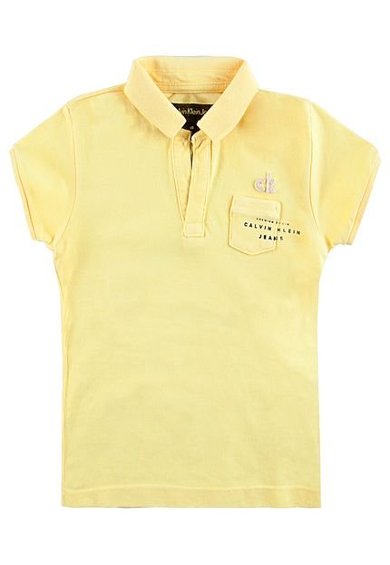 Camisa Polo Calvin Klein Kids Bordado Amarela - Marca Calvin Klein Kids