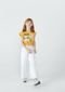 Blusa Infantil Menina Oversized Com Estampa - Amarelo - Marca Hering