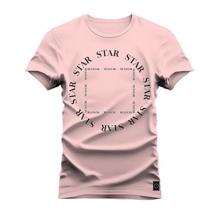 Camiseta Plus Size T-Shirt Algodão Premium Estampada Algodão Nexstar Simb  - Rosa - Marca Nexstar