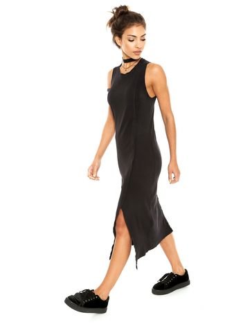 Vestido Redley Midi Recorte Preto