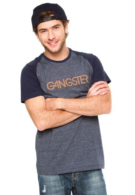 Camiseta Gangster Recortes Azul - Marca Gangster