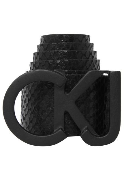 Cinto Couro Calvin Klein Médio Cobra Preto - Marca Calvin Klein