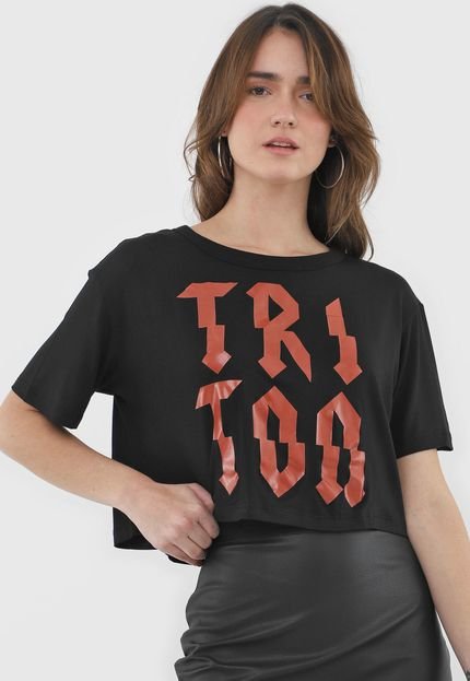 Camiseta Triton Lettering Preta - Marca Triton