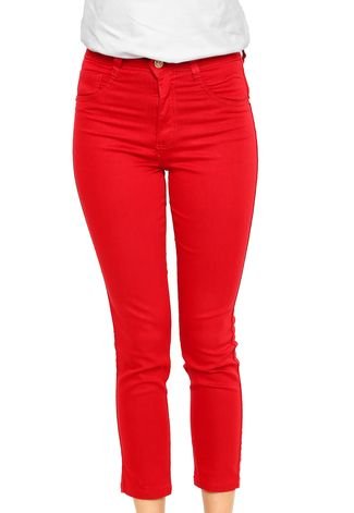 Calça Jeans Biotipo Skinny Vermelha