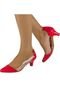 Scarpin Lateral Transparente Domidona Salto Baixo 135.01.012 - Vermelho - Marca Domidona