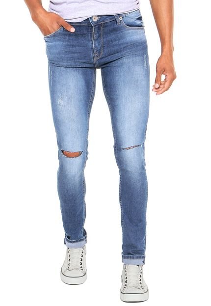 Calça Jeans Guess Skinny Rasgos Azul - Marca Guess