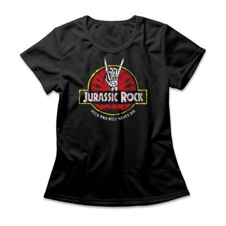 Camiseta Feminina Jurassic Rock - Preto