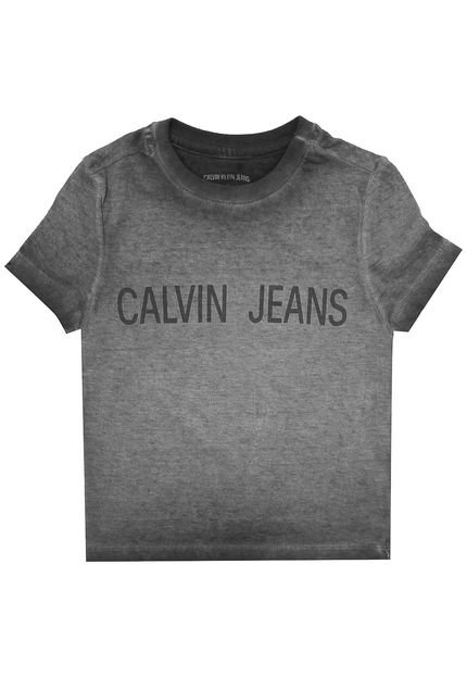 Camiseta Calvin Klein Kids Menino Escrita Cinza - Marca Calvin Klein Kids