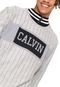 Moletom Fechado Calvin Klein Jeans Estampado Cinza - Marca Calvin Klein Jeans