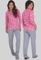 Kit com 2 Pijamas para Dormir Click Mais Bonita Manga Longa Estampada - Marca Click Mais Bonita