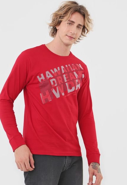 Camiseta HD Hawaiian Dreams Lettering Vermelha - Marca HD Hawaiian Dreams