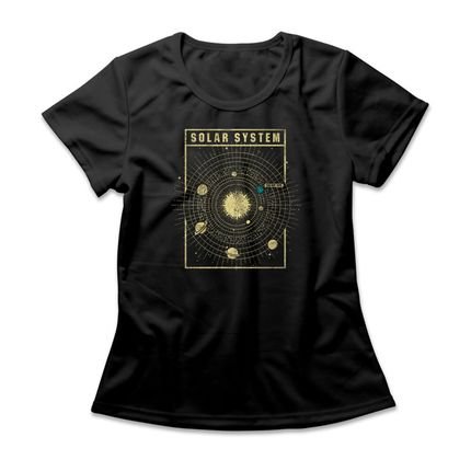 Camiseta Feminina Sistema Solar - Preto - Marca Studio Geek 