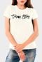 Camiseta Feminina Branca Off White Algodão Premium Benellys - Marca Benellys